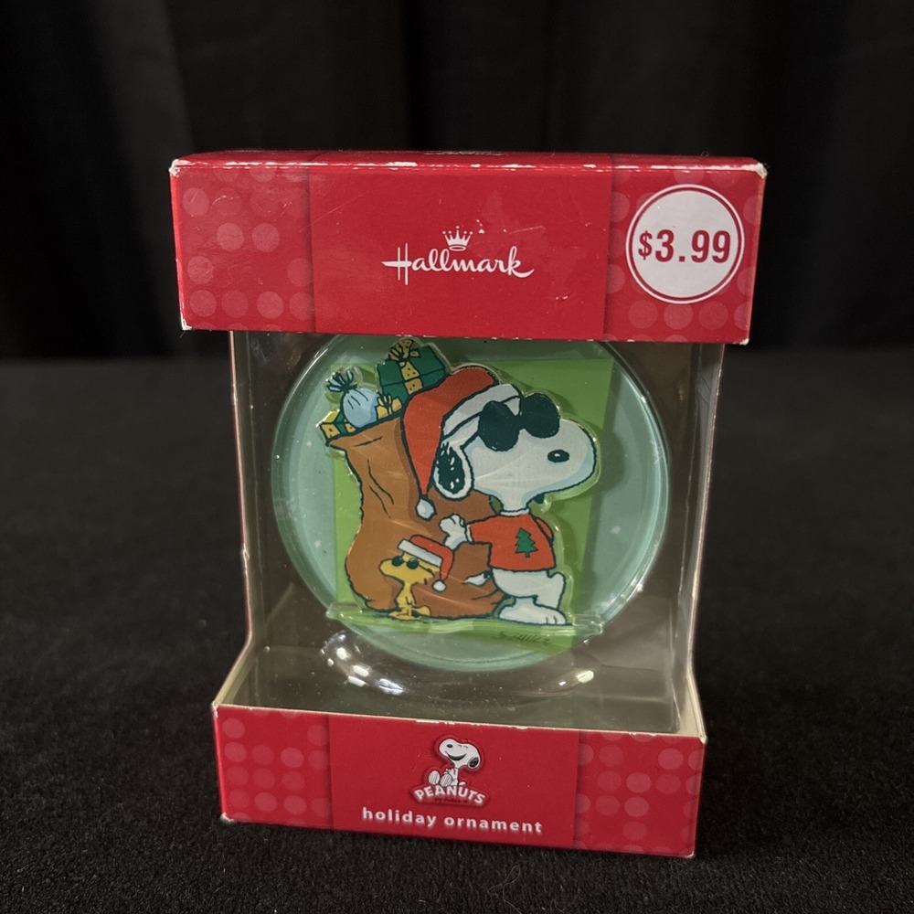 Hallmark Peanuts Cool Snoopy Woodstock Christmas Ornament 3in New 1HCM9505